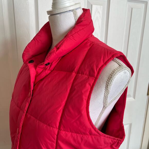 Lands End Puffer Down Vest Women's Size M Medium Pink Zip Pockets Gorpcore - Picture 5 of 8